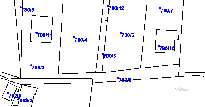 Parcela st. 780/5 v KÚ Křemže, Katastrální mapa