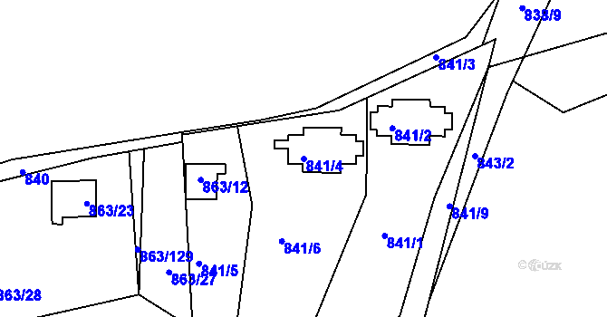 Parcela st. 841/4 v KÚ Křemže, Katastrální mapa