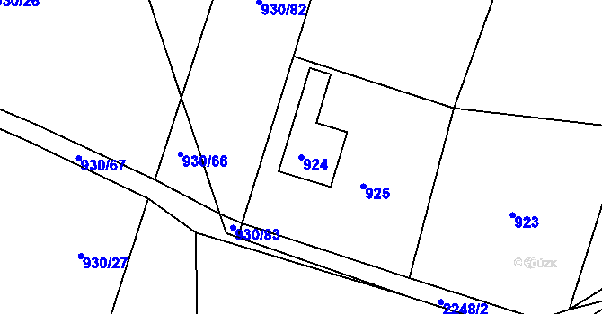 Parcela st. 924 v KÚ Křemže, Katastrální mapa