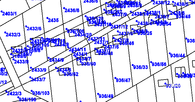 Parcela st. 936/48 v KÚ Křemže, Katastrální mapa
