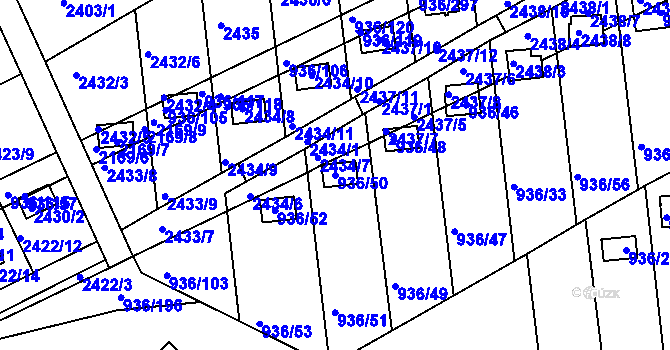 Parcela st. 936/50 v KÚ Křemže, Katastrální mapa