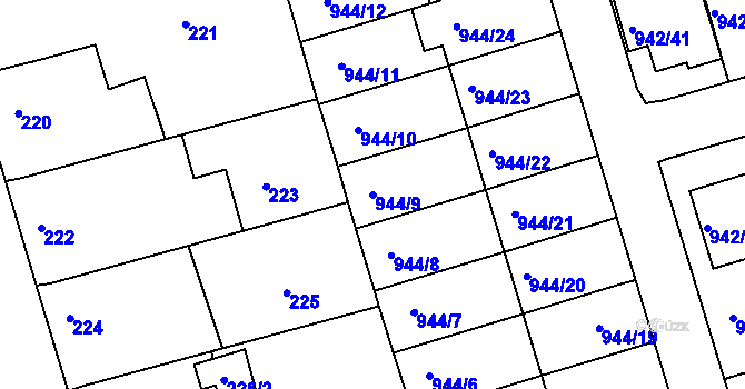 Parcela st. 944/9 v KÚ Křemže, Katastrální mapa