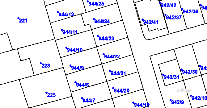 Parcela st. 944/22 v KÚ Křemže, Katastrální mapa