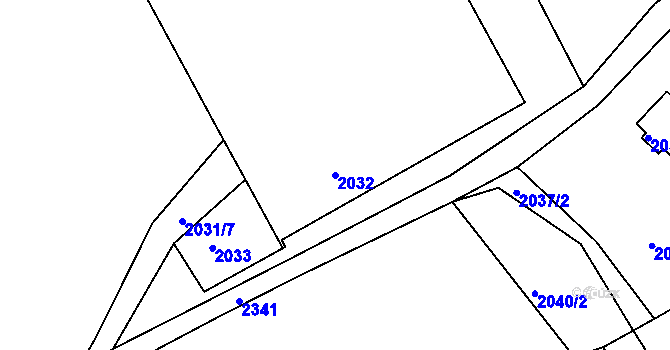 Parcela st. 2032 v KÚ Křemže, Katastrální mapa