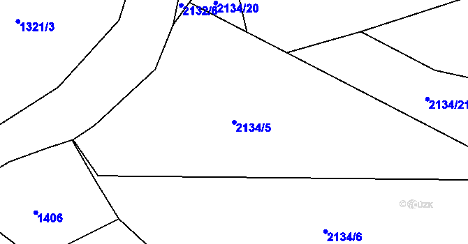 Parcela st. 2134/5 v KÚ Křemže, Katastrální mapa