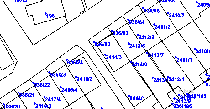 Parcela st. 2414/3 v KÚ Křemže, Katastrální mapa