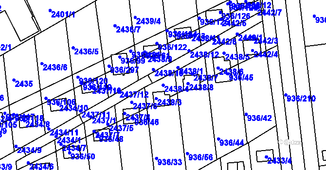 Parcela st. 2438/4 v KÚ Křemže, Katastrální mapa