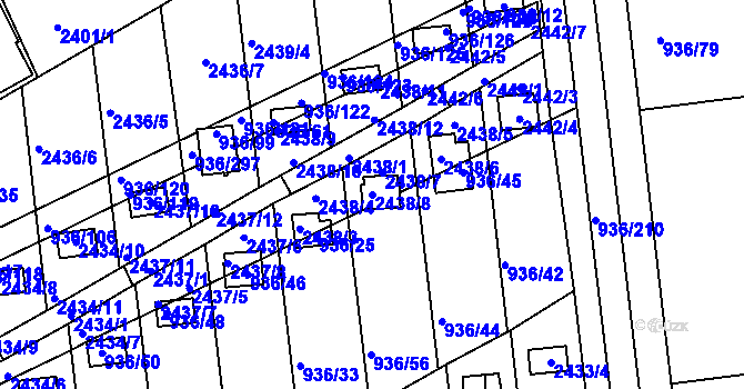Parcela st. 2438/8 v KÚ Křemže, Katastrální mapa