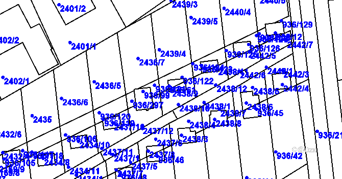 Parcela st. 2438/9 v KÚ Křemže, Katastrální mapa
