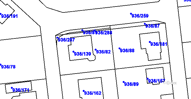 Parcela st. 936/82 v KÚ Křemže, Katastrální mapa
