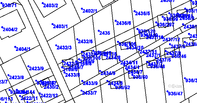 Parcela st. 936/118 v KÚ Křemže, Katastrální mapa