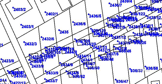 Parcela st. 2434/10 v KÚ Křemže, Katastrální mapa