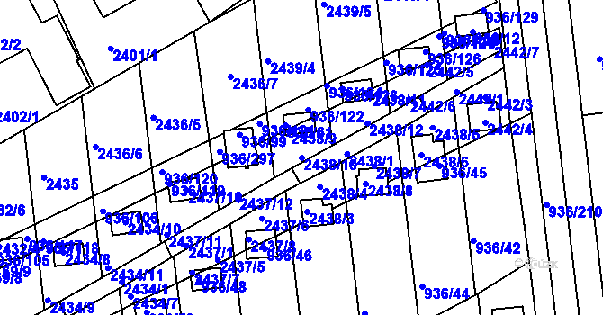 Parcela st. 2438/10 v KÚ Křemže, Katastrální mapa