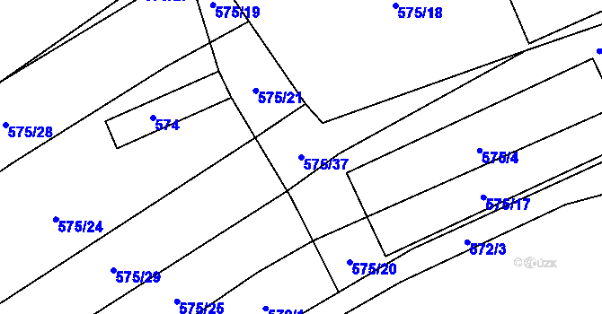 Parcela st. 575/37 v KÚ Křemže, Katastrální mapa