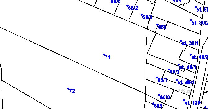 Parcela st. 71 v KÚ Křenek, Katastrální mapa
