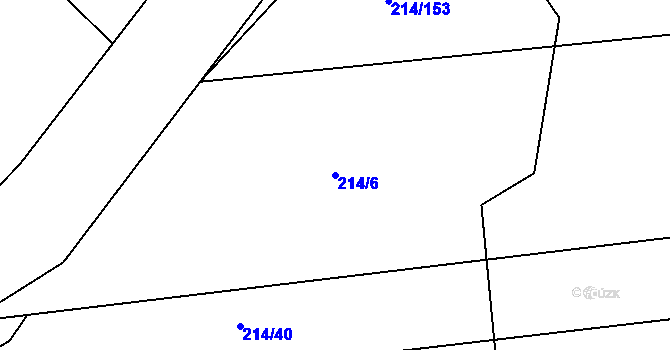 Parcela st. 214/6 v KÚ Křenek, Katastrální mapa
