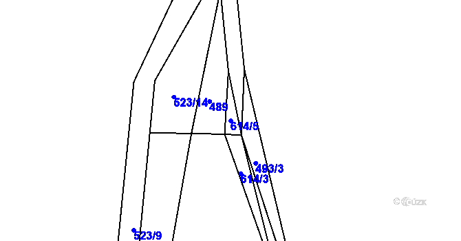 Parcela st. 614/5 v KÚ Křenek, Katastrální mapa