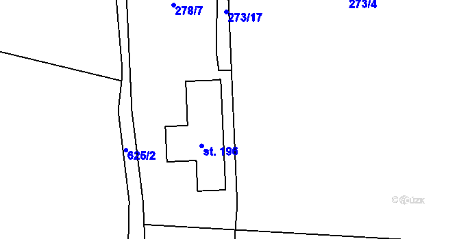 Parcela st. 273/18 v KÚ Křenek, Katastrální mapa