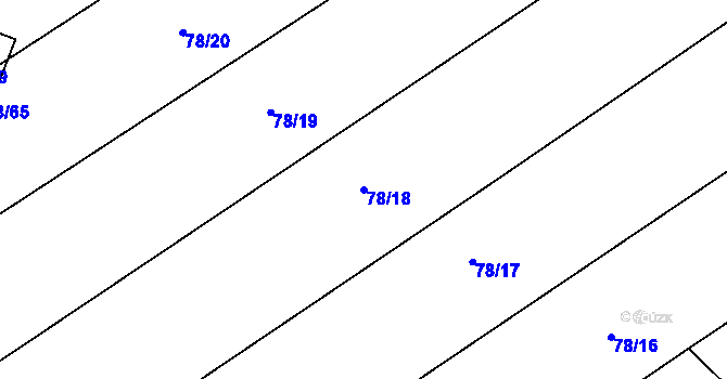Parcela st. 78/18 v KÚ Přetín, Katastrální mapa