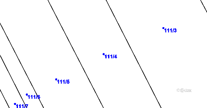 Parcela st. 111/4 v KÚ Přetín, Katastrální mapa