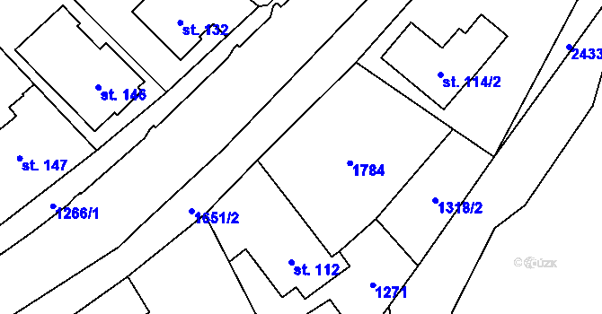 Parcela st. 112 v KÚ Křenov, Katastrální mapa