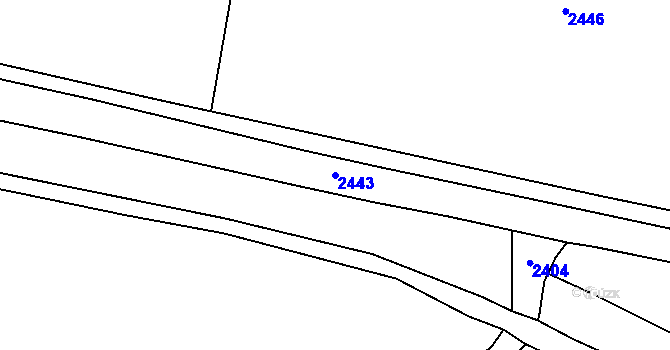 Parcela st. 2443 v KÚ Křenov, Katastrální mapa