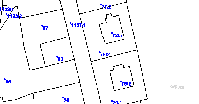 Parcela st. 78/2 v KÚ Křenovy, Katastrální mapa