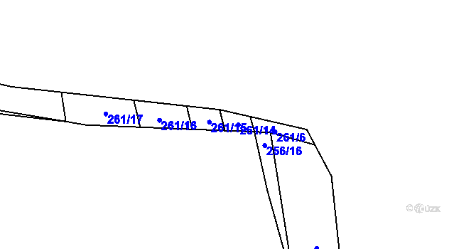 Parcela st. 261/14 v KÚ Semošice, Katastrální mapa