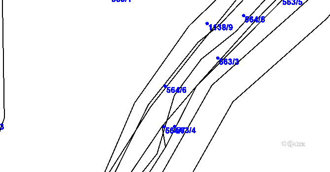 Parcela st. 564/6 v KÚ Semošice, Katastrální mapa
