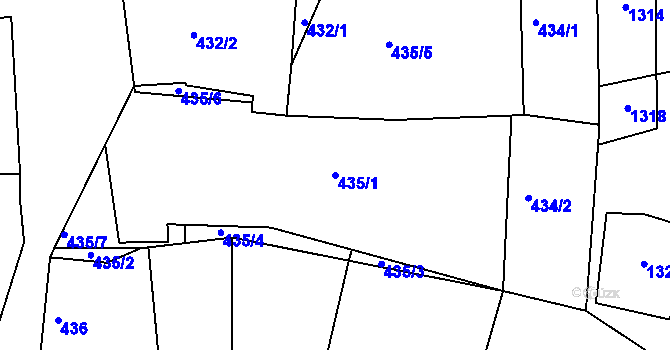 Parcela st. 435/1 v KÚ Semošice, Katastrální mapa