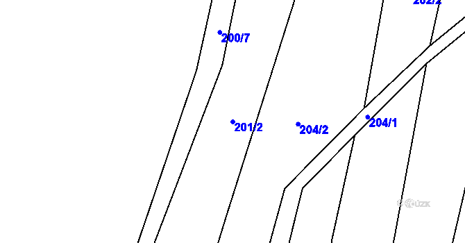 Parcela st. 201/2 v KÚ Vránov, Katastrální mapa