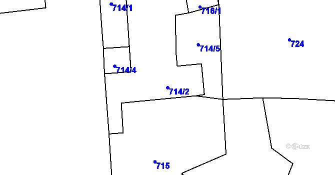 Parcela st. 714/2 v KÚ Vránov, Katastrální mapa