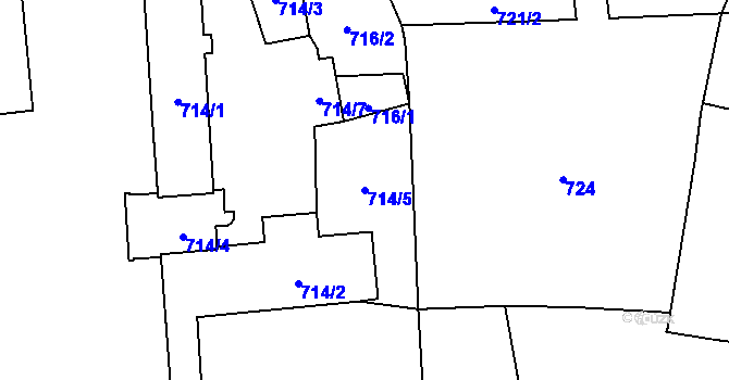 Parcela st. 714/5 v KÚ Vránov, Katastrální mapa