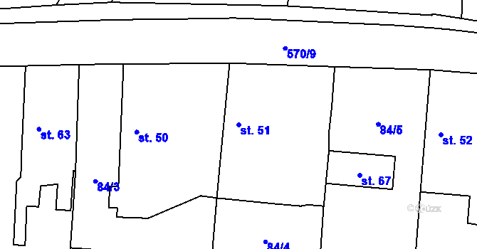 Parcela st. 51 v KÚ Křepenice, Katastrální mapa