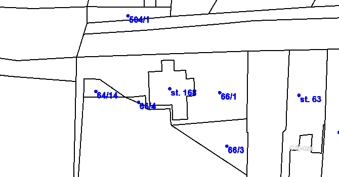 Parcela st. 168 v KÚ Křepenice, Katastrální mapa