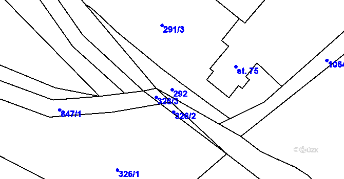 Parcela st. 292 v KÚ Křepenice, Katastrální mapa