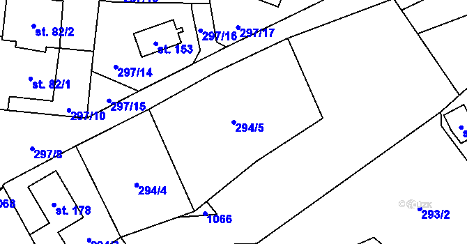 Parcela st. 294/5 v KÚ Křepenice, Katastrální mapa