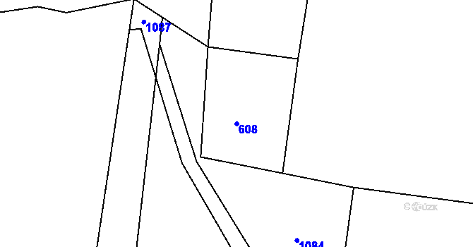 Parcela st. 608 v KÚ Křepenice, Katastrální mapa