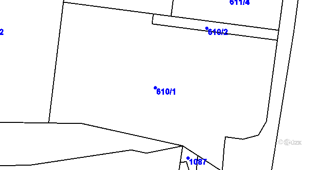 Parcela st. 610 v KÚ Křepenice, Katastrální mapa