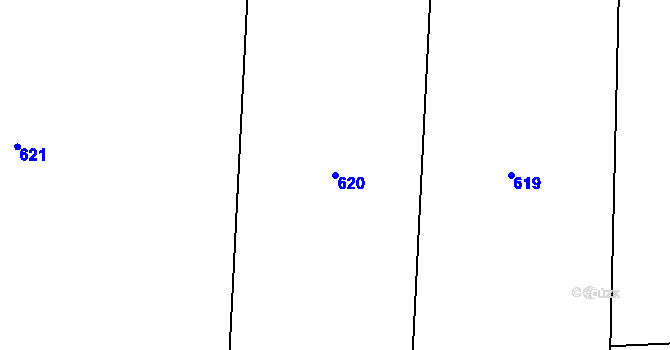 Parcela st. 620 v KÚ Křepenice, Katastrální mapa