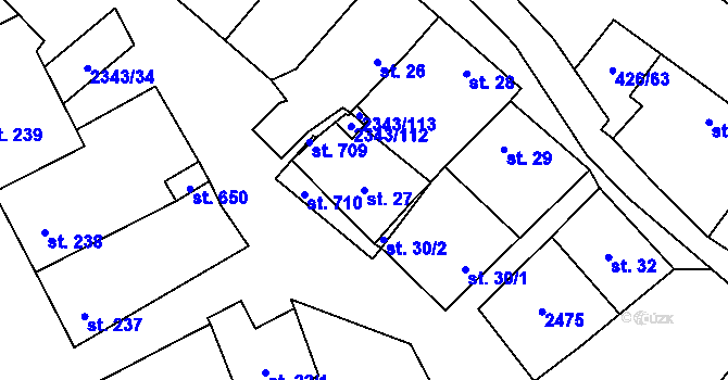 Parcela st. 27 v KÚ Křepice u Hustopečí, Katastrální mapa