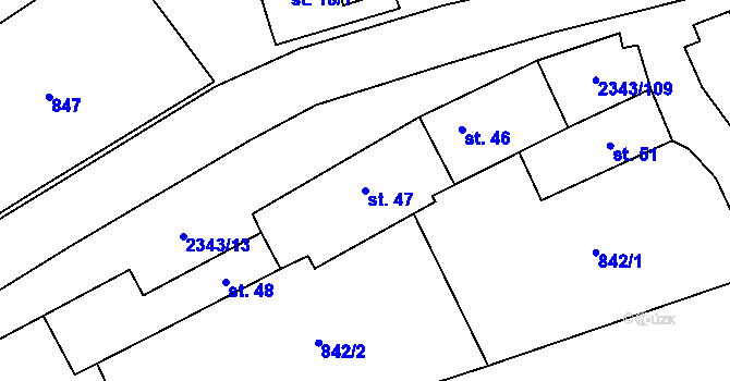 Parcela st. 47 v KÚ Křepice u Hustopečí, Katastrální mapa