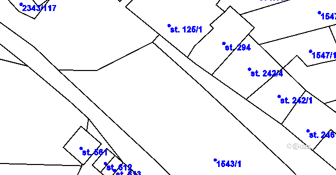 Parcela st. 125/2 v KÚ Křepice u Hustopečí, Katastrální mapa