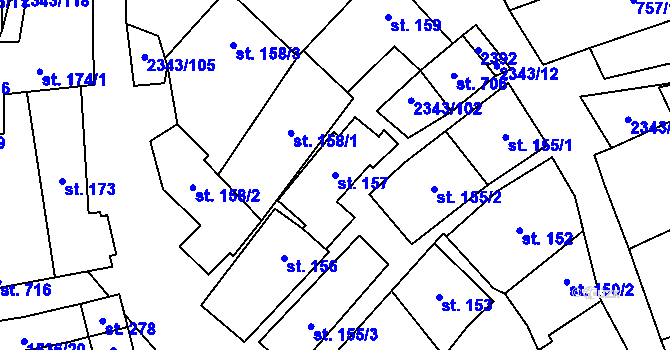 Parcela st. 157 v KÚ Křepice u Hustopečí, Katastrální mapa