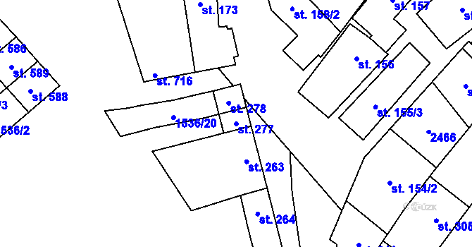 Parcela st. 277 v KÚ Křepice u Hustopečí, Katastrální mapa