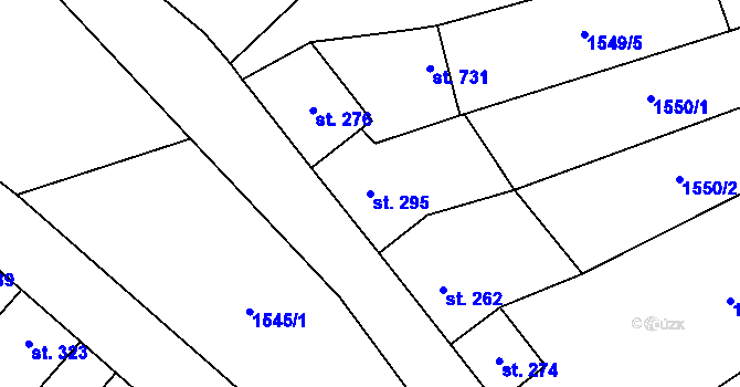 Parcela st. 295 v KÚ Křepice u Hustopečí, Katastrální mapa