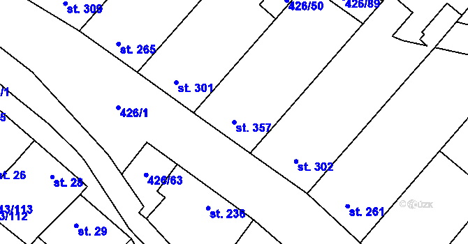 Parcela st. 357 v KÚ Křepice u Hustopečí, Katastrální mapa