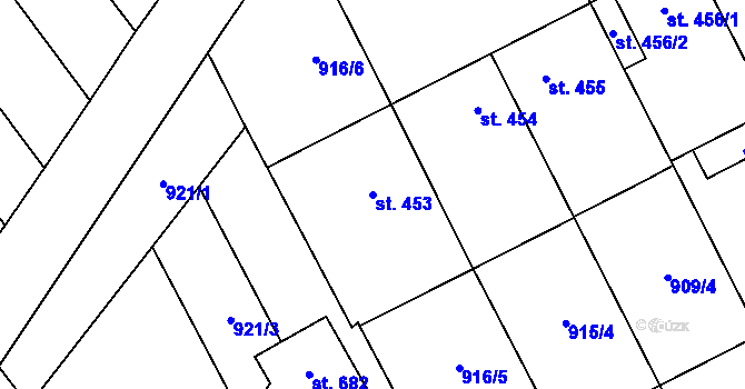Parcela st. 453 v KÚ Křepice u Hustopečí, Katastrální mapa