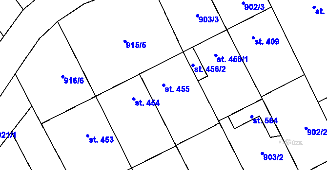 Parcela st. 455 v KÚ Křepice u Hustopečí, Katastrální mapa
