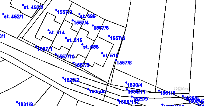 Parcela st. 516 v KÚ Křepice u Hustopečí, Katastrální mapa